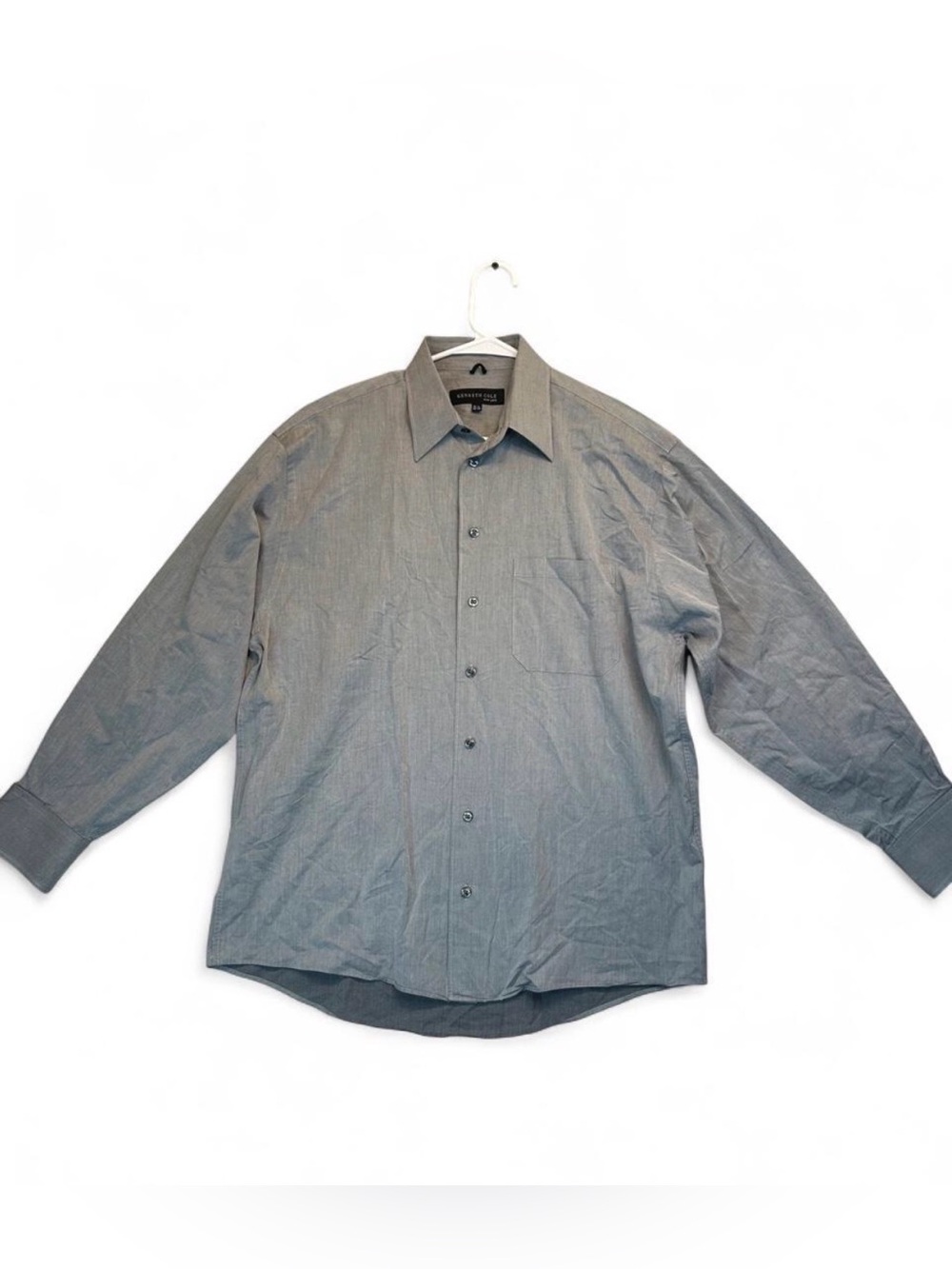 Kenneth Cole Men's Gray Long-Sleeve Dress Shirt
